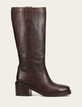 Women's Dark Brown Kate Pull On Wide Calf Tall Boots - Dark Brown