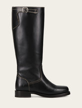 Women's Black Campus Low Heel Tall Riding Boot - Black
