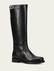 Women's Black Campus Low Heel Tall Riding Boot - Black
