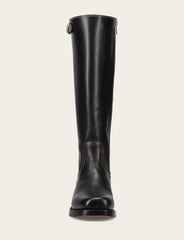 Women's Black Campus Low Heel Tall Riding Boot - Black