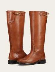Women's Cognac Campus Low Heel Tall Riding Wide Calf Boot - Cognac