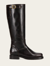 Women's Bourbon Campus Low Heel Tall Riding Boot - Bourbon