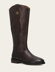 Women's Dark Brown Melissa Button Tall Inside Zip Wide Calf Boot - Dark Brown