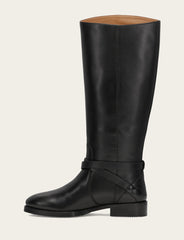 Women's Black Melissa Belted Riding Boot - Black