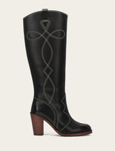 Women's Black Corinne Tall Deco Stitch Boot - Black
