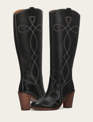 Women's Black Corinne Tall Deco Stitch Boot - Black