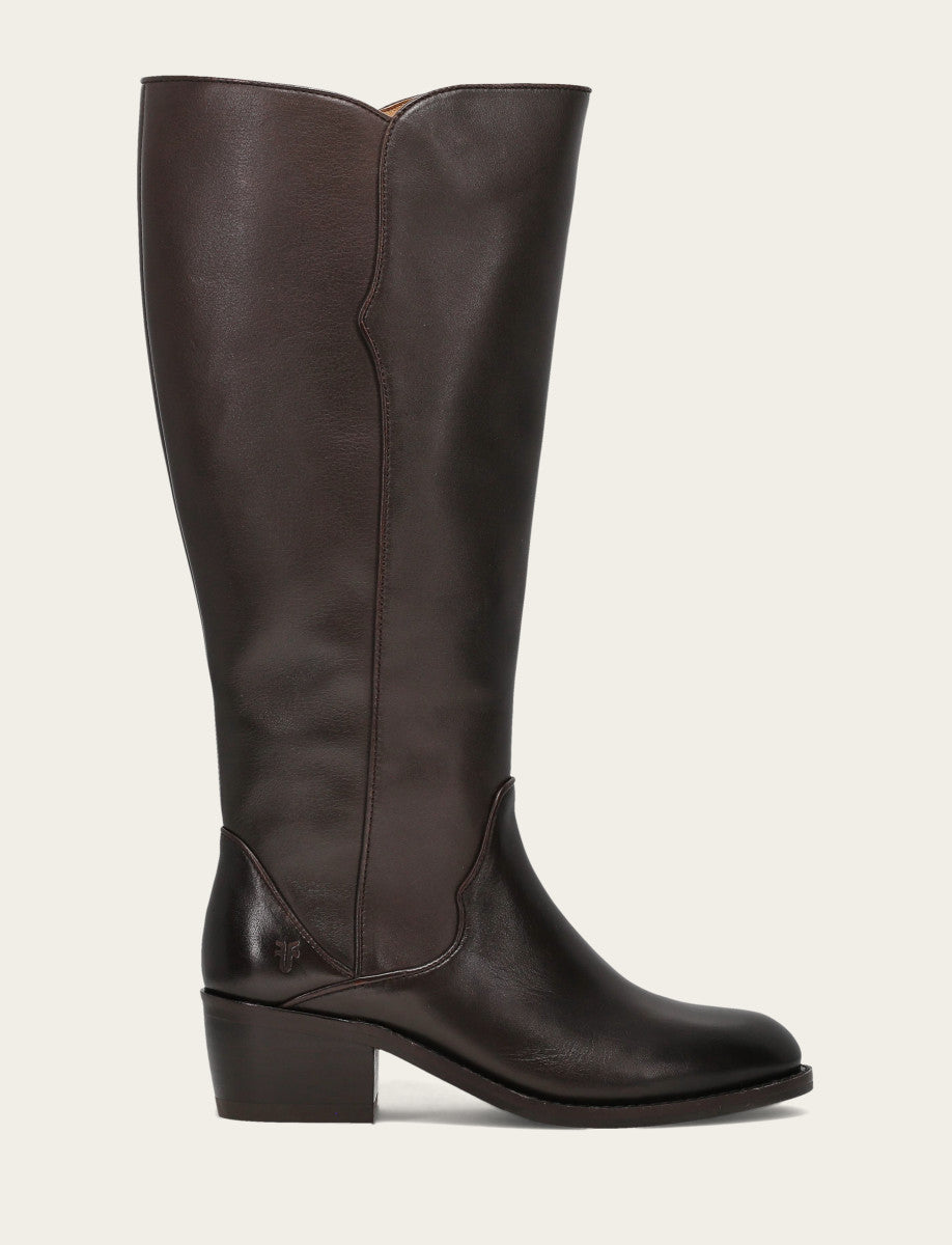 Women's Dark Brown Carson 2 Piping Tall Wide Calf Boot - Dark Brown