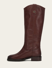 Women's Brown Melissa Lug Button Tall Boot - Brown