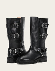 Women's Black Olivia Moto Mid Boot - Black
