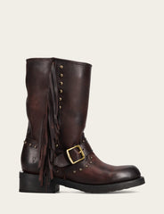 Women's Cherry Lacquer Viv Fringe Engineer Boot - Cherry Lacquer