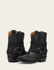 Women's Black Billy Harness Ruffle Boots - Black