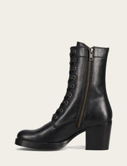 Women's Black Jean Lace Up Boot - Black