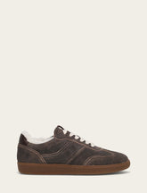 Women's Dark Truffle Milly Low Lace Shearling Sneaker - Dark Truffle