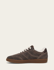 Women's Dark Truffle Milly Low Lace Shearling Sneaker - Dark Truffle