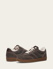 Women's Dark Truffle Milly Low Lace Shearling Sneaker - Dark Truffle