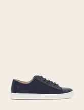 Women's Navy Ivy Canvas Low Lace Sneakers - Navy