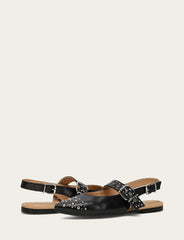 Women's Black Heather Slingback Studded Shoe - Black