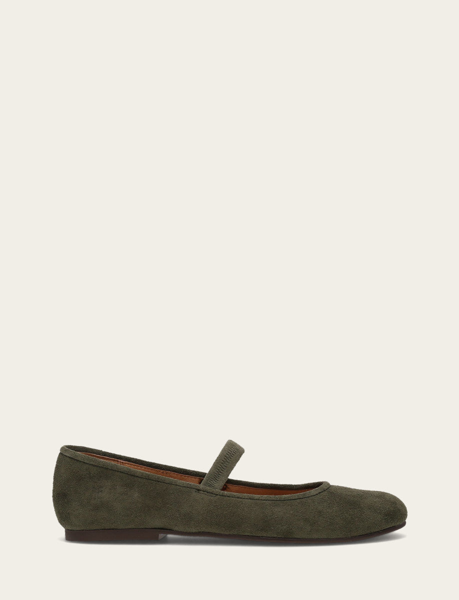 Women's Dark Olive Emma Elastic Mary Jane Shoe - Dark Olive