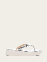 Women's Silver Maya Buckle Thong Sandals - Silver