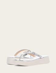 Women's Silver Maya Buckle Thong Sandals - Silver