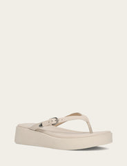 Women's Ivory Maya Buckle Thong Sandals - Ivory