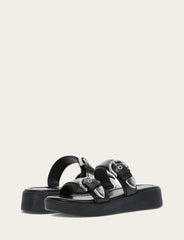 Women's Black Maya Buckle Sandals - Black