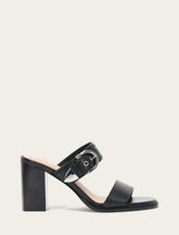 Women's Black Stella Buckle Slide Sandals - Black