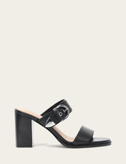 Women's Black Stella Buckle Slide Sandals - Black