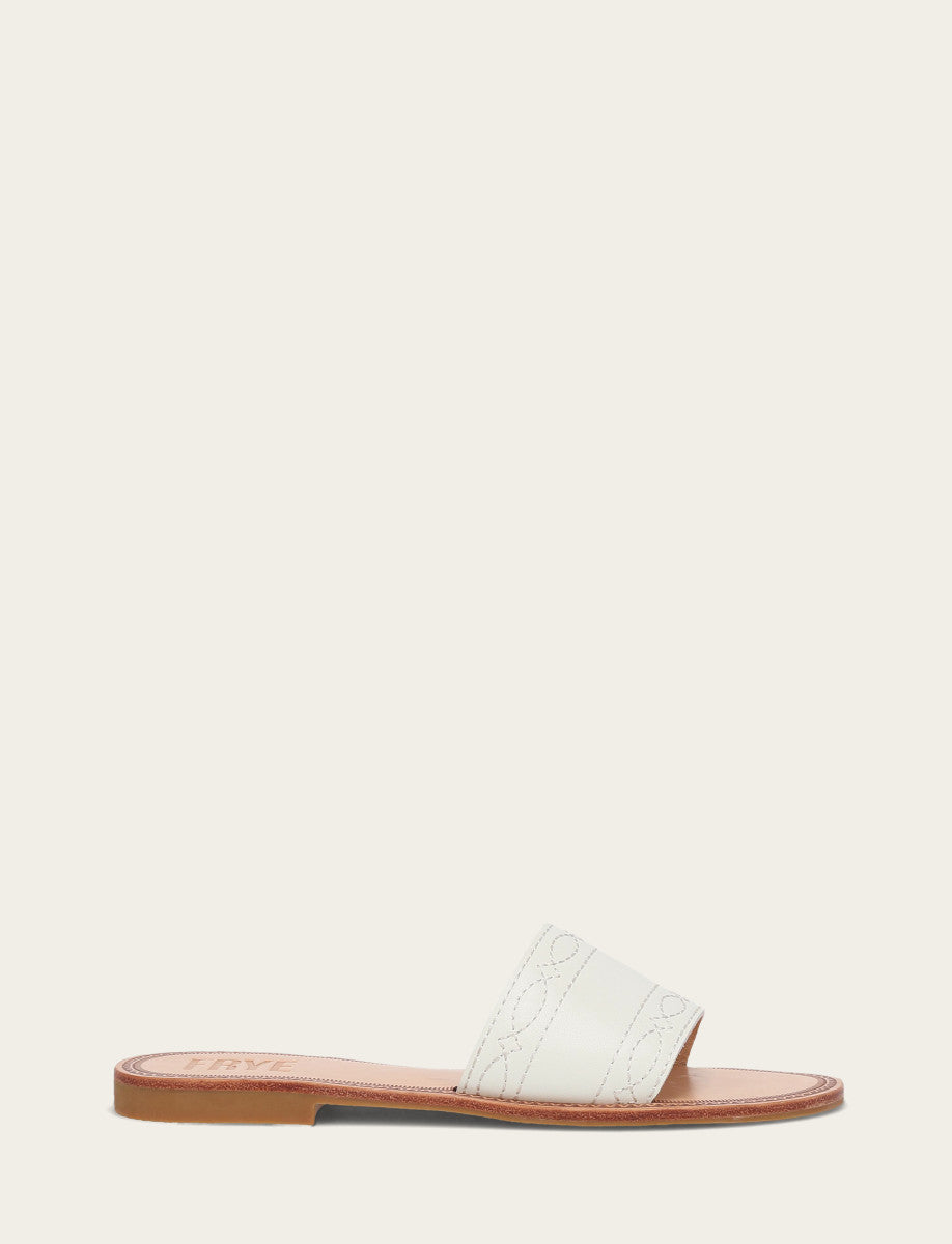 Women's White Ava Woodstock Slide Sandals - White