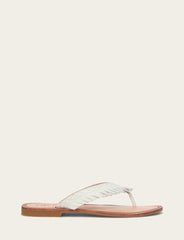 Women's White Ava Fringe Sandals - White