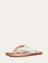 Women's White Ava Fringe Sandals - White