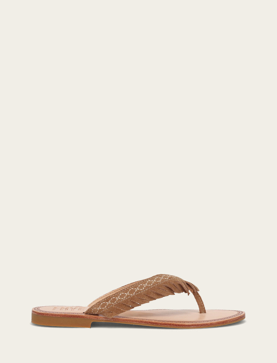 Women's Almond Ava Fringe Sandals - Almond