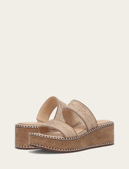 Women's Almond Joy Woodstock 2 Band Platform Slide Sandals - Natural/ Almond
