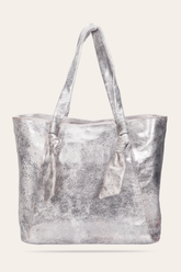 Women's Nora Knotted Tote Bag - Cream Metallic