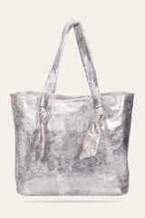 Women's Nora Knotted Tote Bag - Cream Metallic