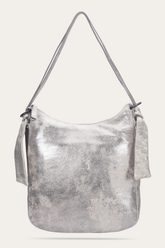 Women's Nora Backpack Hobo Handbag - Cream Metallic