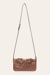 Cognac Melissa Floral Convertible Mini Flap - Cognac