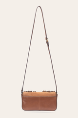Cognac Melissa Floral Convertible Mini Flap - Cognac