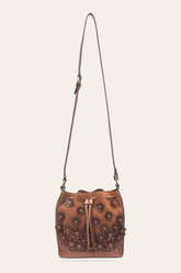 Cognac Melissa Floral Convertible Bucket - Cognac
