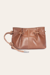 Cognac Caroline Wristlet Clutch - Cognac