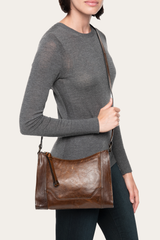 Melissa Zip Crossbody in Dark Brown - Dark Brown