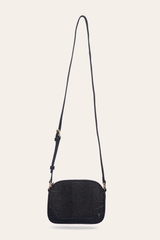 Melissa Black Sueded Croco Camera - Black