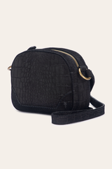 Melissa Black Sueded Croco Camera - Black