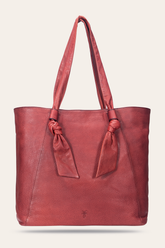 Nora Knotted Tote in Burgundy - Burgundy