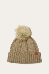 Burnt Olive Wide Cable Cuff Hat - Burnt Olive