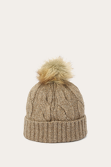 Burnt Olive Wide Cable Cuff Hat - Burnt Olive