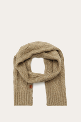 Burnt Olive Wide Cable Scarf - Burnt Olive