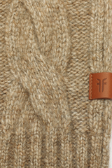 Burnt Olive Wide Cable Scarf - Burnt Olive