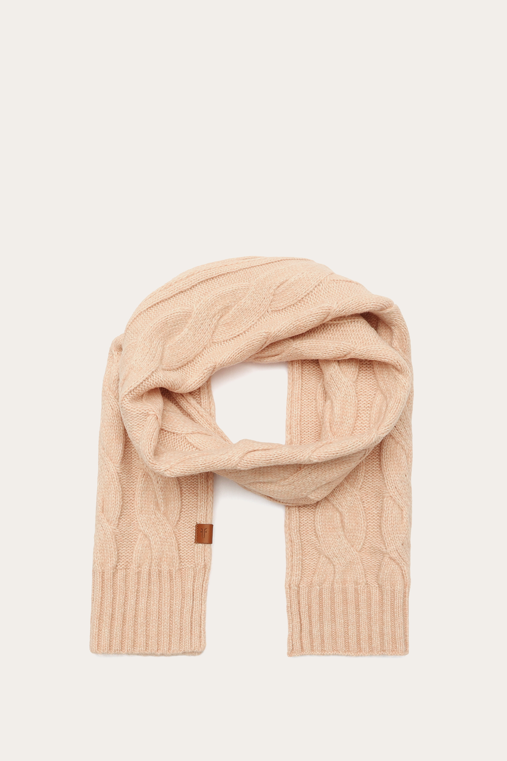 Rose Cloud Wide Cable Scarf - Rose Cloud