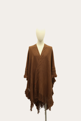 Acorn Embellished Fringe Ruana - Acorn